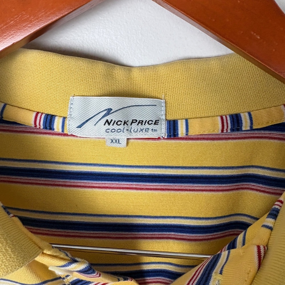 Vintage Nick Price Indianwood 1925 Striped Golf Polo Shirt XXL Menswear - Picture 3 of 5